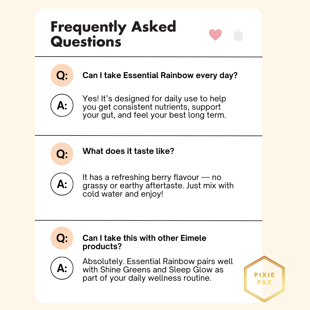 Eimele Essential Rainbow (30 packets) – 77 Nutrients in a Daily Superfood Sachet - PIXIEPAX