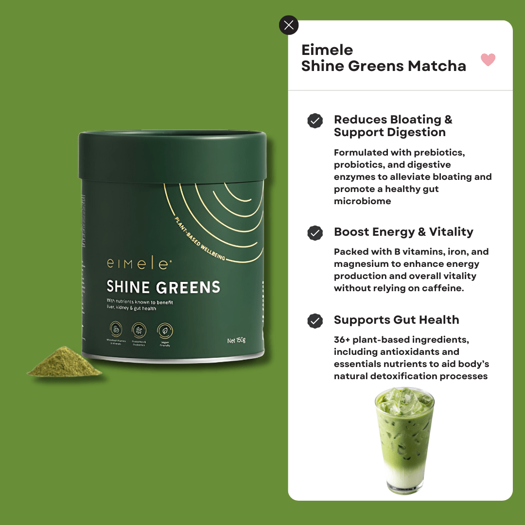 Eimele Shine Greens Powder (150g/Tin) – Daily Superfood Detox & Gut Health Support - PIXIEPAX