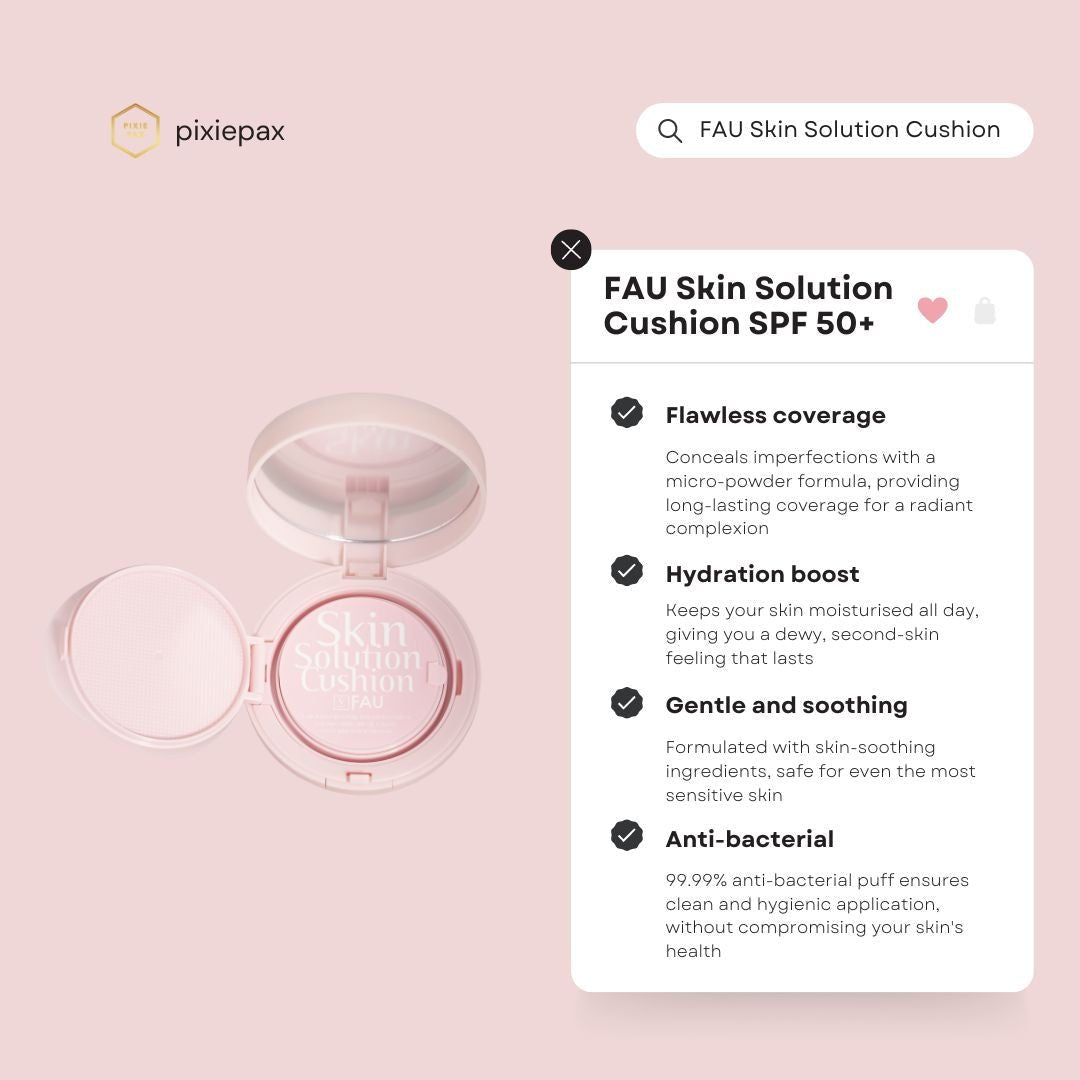 FAU Korean Skin Solution Cushion SPF 50+ - PIXIEPAX
