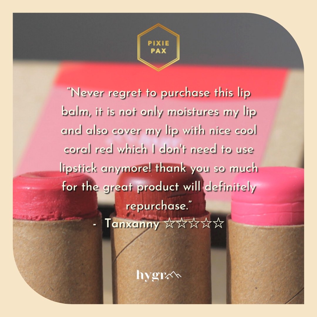 Hygr Natural Vegan Lip Tint And Balm - PIXIEPAX